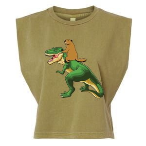 Groundhog Day Dinosaur Gift Shadow Garment-Dyed Women's Muscle Tee