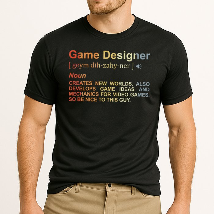 Game Designer Definition Game Programmer Game Dev Cooling Performance Crew T-Shirt