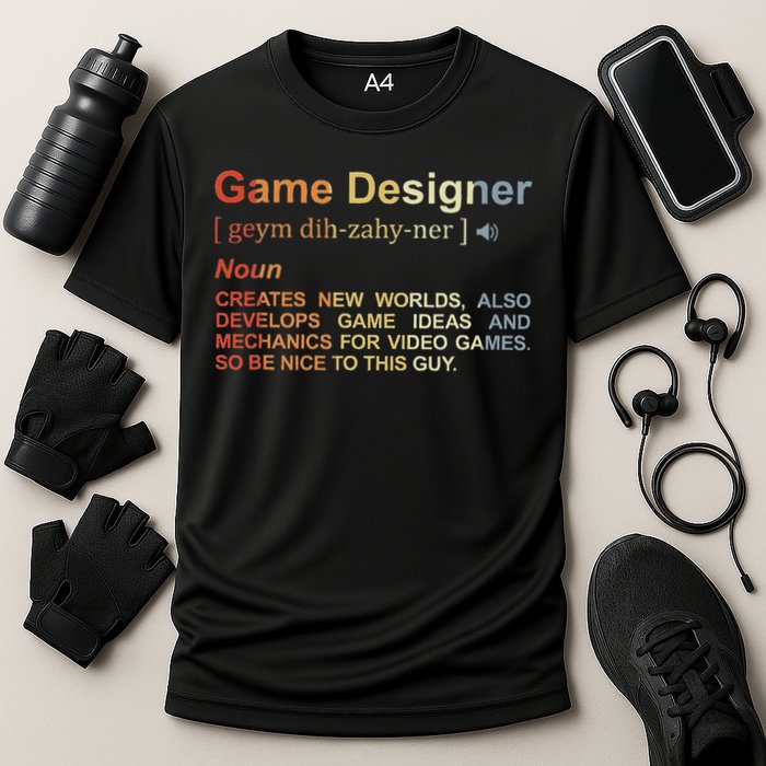 Game Designer Definition Game Programmer Game Dev Cooling Performance Crew T-Shirt