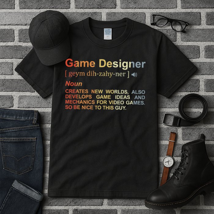 Game Designer Definition Game Programmer Game Dev Tall T-Shirt