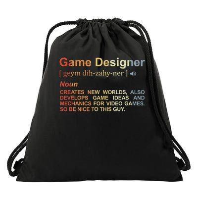 Game Designer Definition Game Programmer Game Dev Drawstring Bag