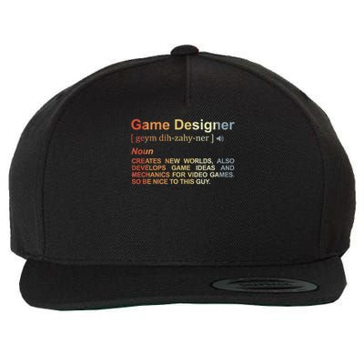Game Designer Definition Game Programmer Game Dev Wool Snapback Cap