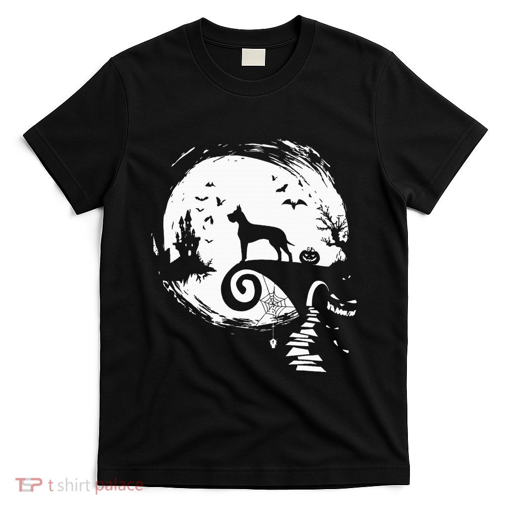 Great Dane Dog And Moon Halloween Costume Dog Lover T-Shirt