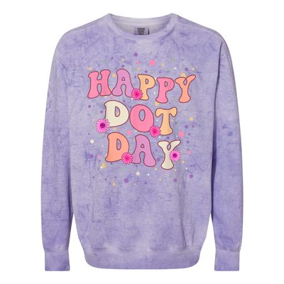 Groovy Dot Day For Teacher Happy Dot Day Gift Colorblast Crewneck Sweatshirt