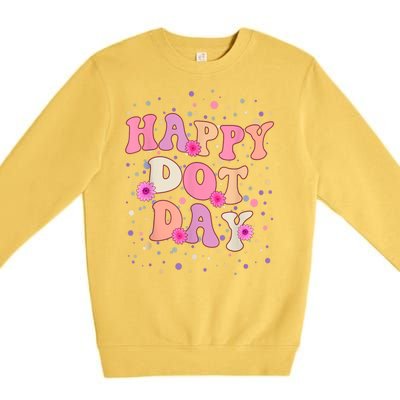 Groovy Dot Day For Teacher Happy Dot Day Gift Premium Crewneck Sweatshirt