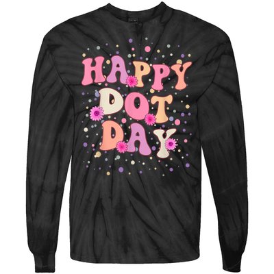 Groovy Dot Day For Teacher Happy Dot Day Gift Tie-Dye Long Sleeve Shirt