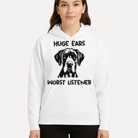 Great Dane Dog Huge Ears Worst Listener Hoodie