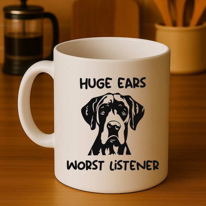 Great Dane Dog Huge Ears Worst Listener Mug