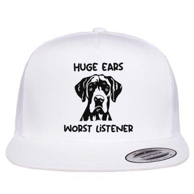 Great Dane Dog Huge Ears Worst Listener Flatbill Hat