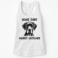 Great Dane Dog Huge Ears Worst Listener Womens Tank Top