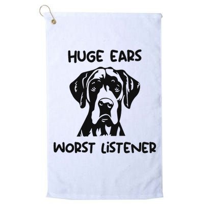 Great Dane Dog Huge Ears Worst Listener Golf Towel