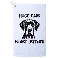 Great Dane Dog Huge Ears Worst Listener Golf Towel