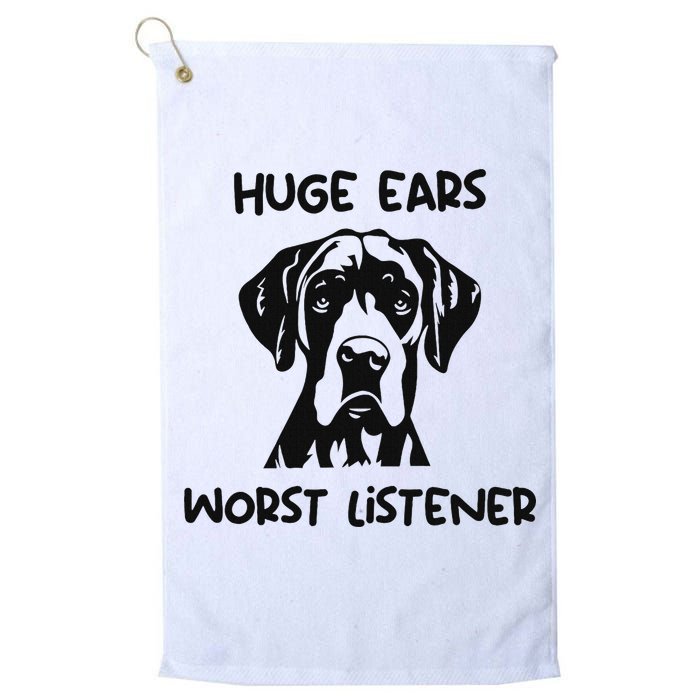 Great Dane Dog Huge Ears Worst Listener Golf Towel