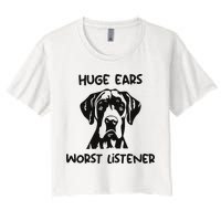 Great Dane Dog Huge Ears Worst Listener Crop Top