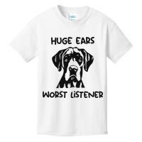 Great Dane Dog Huge Ears Worst Listener Kids T-Shirt