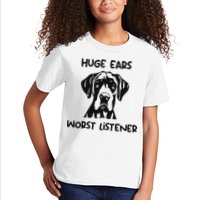 Great Dane Dog Huge Ears Worst Listener Kids T-Shirt
