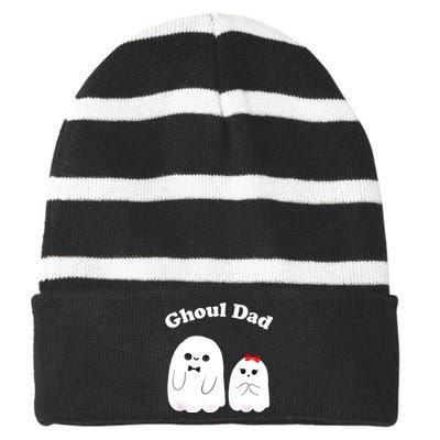 Ghoul Dad Daddy Ghost Father Funny Halloween Costume Striped Beanie with Solid Band