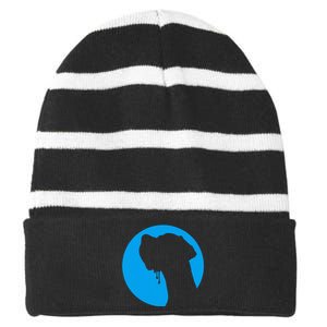 Greatdanedog Deutsche Dogge Profile Striped Beanie with Solid Band