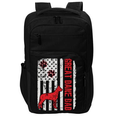 Great Dane Dad American Flag Gift Impact Tech Backpack