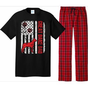 Great Dane Dad American Flag Gift Pajama Set