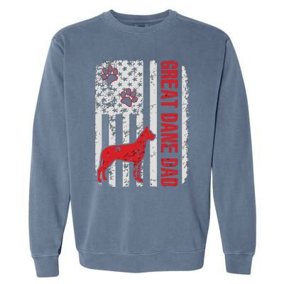 Great Dane Dad American Flag Gift Garment-Dyed Sweatshirt