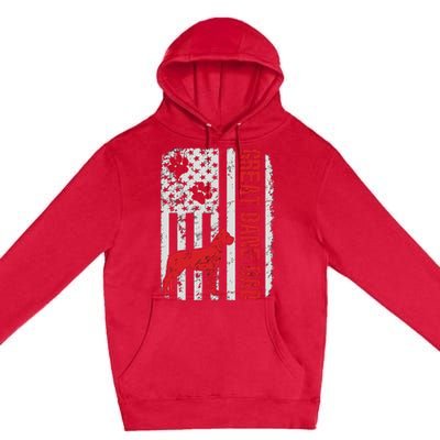 Great Dane Dad American Flag Gift Premium Pullover Hoodie