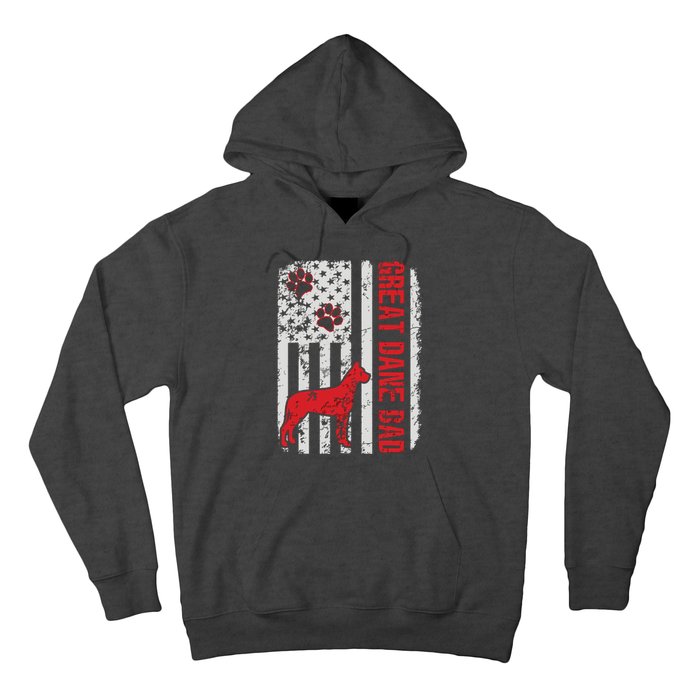 Great Dane Dad American Flag Gift Hoodie