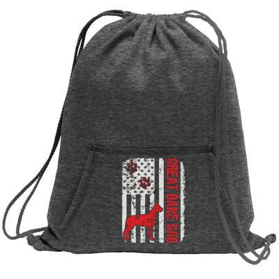 Great Dane Dad American Flag Gift Sweatshirt Cinch Pack Bag