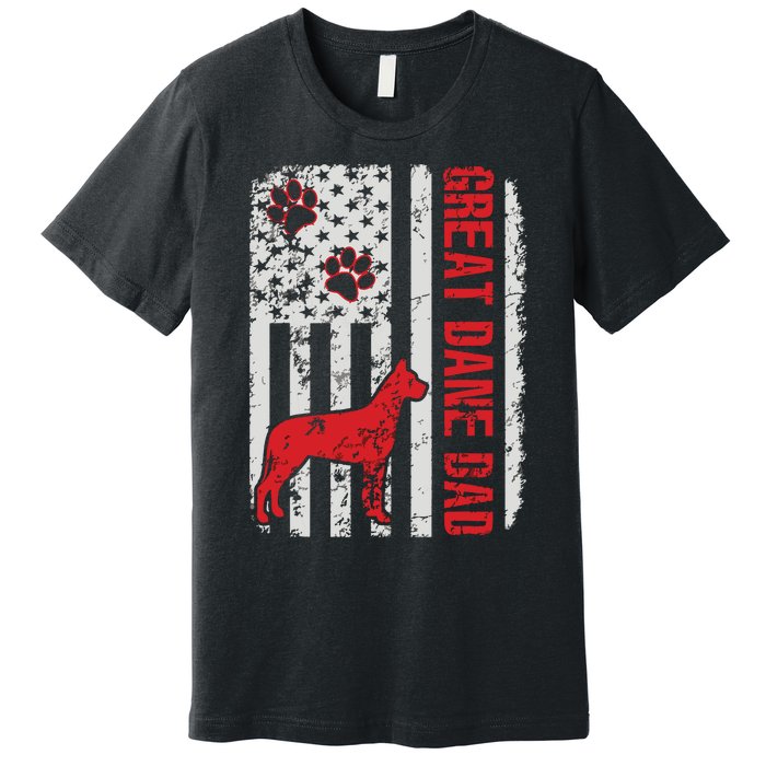 Great Dane Dad American Flag Gift Premium T-Shirt