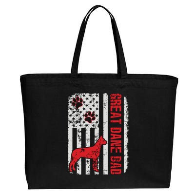 Great Dane Dad American Flag Gift Cotton Canvas Jumbo Tote