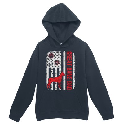 Great Dane Dad American Flag Gift Urban Pullover Hoodie