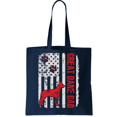 Great Dane Dad American Flag Gift Tote Bag