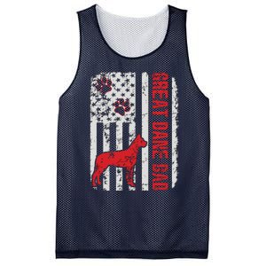 Great Dane Dad American Flag Gift Mesh Reversible Basketball Jersey Tank