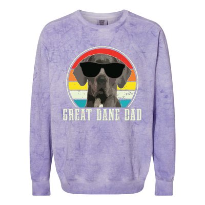 Great Dane Dad Funny Dog Sunglasses Vintage Great Dane Colorblast Crewneck Sweatshirt