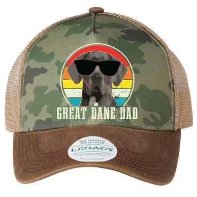 Great Dane Dad Funny Dog Sunglasses Vintage Great Dane Legacy Tie Dye Trucker Hat