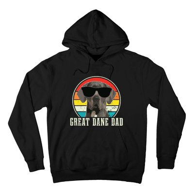 Great Dane Dad Funny Dog Sunglasses Vintage Great Dane Hoodie