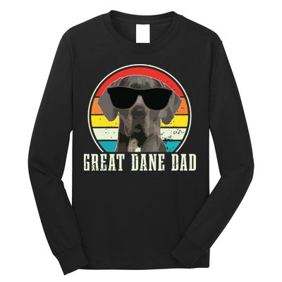 Great Dane Dad Funny Dog Sunglasses Vintage Great Dane Long Sleeve Shirt