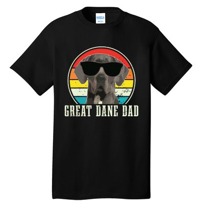 Great Dane Dad Funny Dog Sunglasses Vintage Great Dane Tall T-Shirt