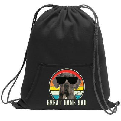 Great Dane Dad Funny Dog Sunglasses Vintage Great Dane Sweatshirt Cinch Pack Bag