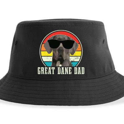 Great Dane Dad Funny Dog Sunglasses Vintage Great Dane Sustainable Bucket Hat