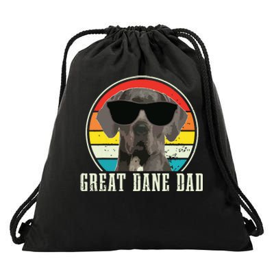 Great Dane Dad Funny Dog Sunglasses Vintage Great Dane Drawstring Bag