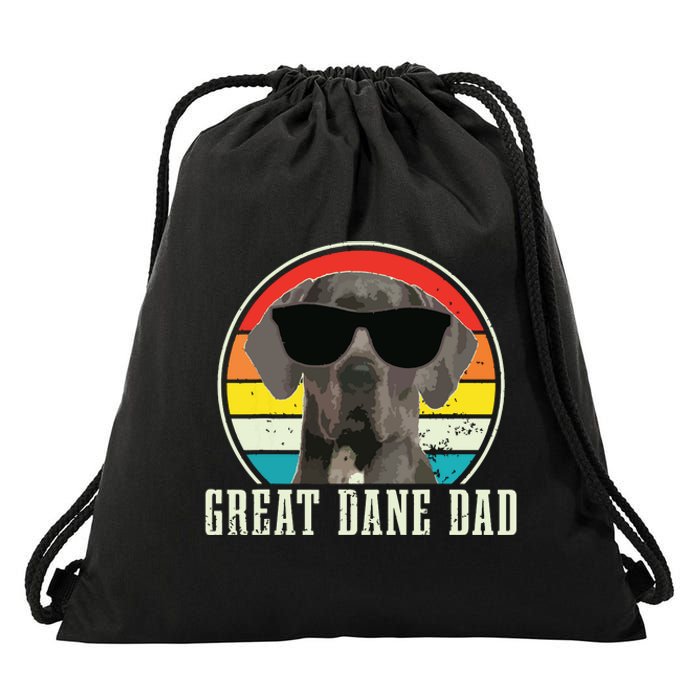 Great Dane Dad Funny Dog Sunglasses Vintage Great Dane Drawstring Bag