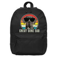 Great Dane Dad Funny Dog Sunglasses Vintage Great Dane 16 in Basic Backpack