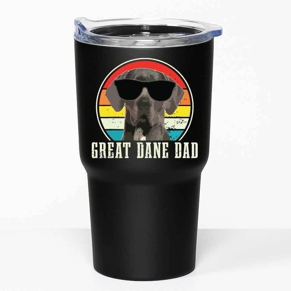 Great Dane Dad Funny Dog Sunglasses Vintage Great Dane Tumbler