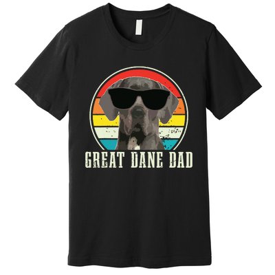 Great Dane Dad Funny Dog Sunglasses Vintage Great Dane Premium T-Shirt