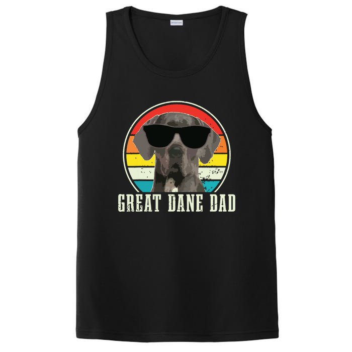 Great Dane Dad Funny Dog Sunglasses Vintage Great Dane PosiCharge Competitor Tank