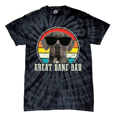 Great Dane Dad Funny Dog Sunglasses Vintage Great Dane Tie-Dye T-Shirt