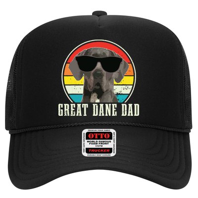 Great Dane Dad Funny Dog Sunglasses Vintage Great Dane Trucker Hat