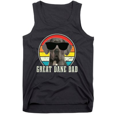 Great Dane Dad Funny Dog Sunglasses Vintage Great Dane Tank Top