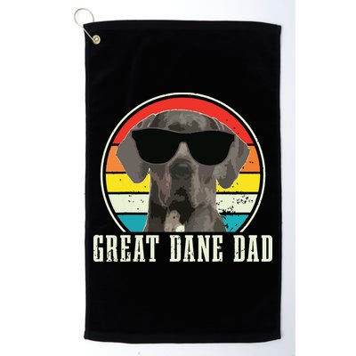 Great Dane Dad Funny Dog Sunglasses Vintage Great Dane Golf Towel